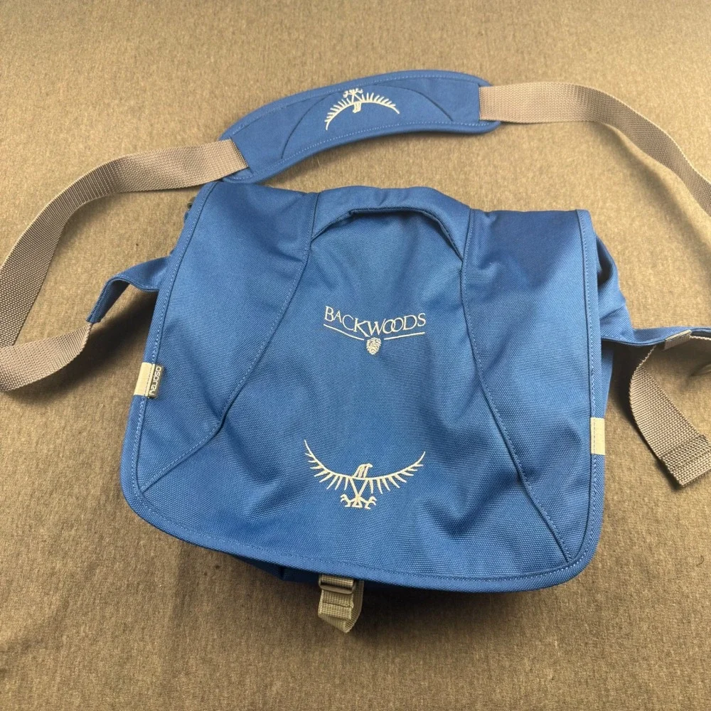 Osprey Backwoods Messenger Bag Blue Canvas Shoulder Crossbody Laptop Bag